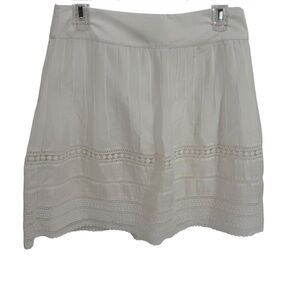Ann Taylor LOFT White Cotton Lined Lightweight Eyelet Skirt Women's Size 6P